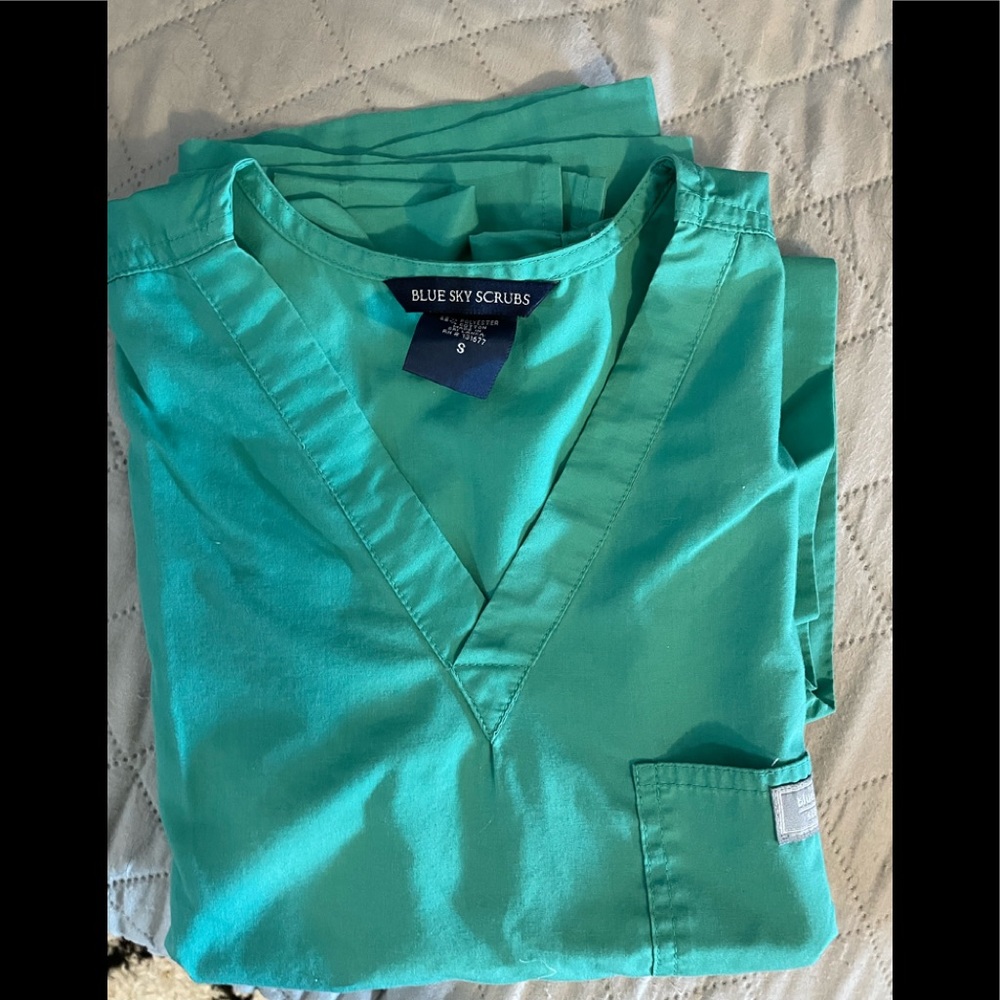 Blue Sky Scrub Top